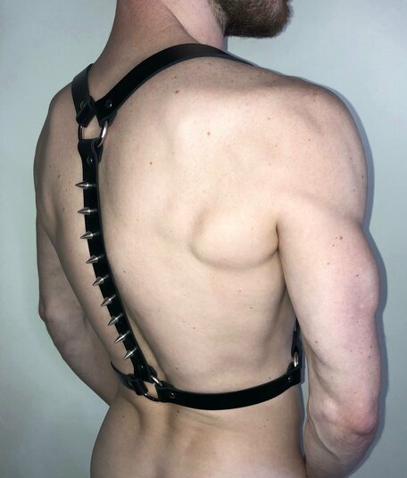 Men harness with spikes