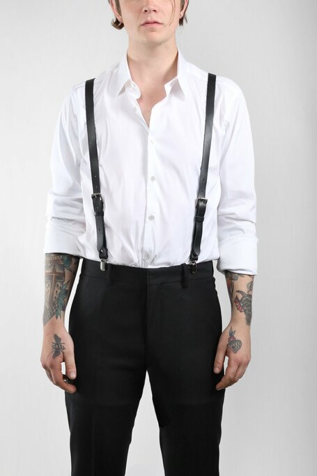 Men leather suspenders